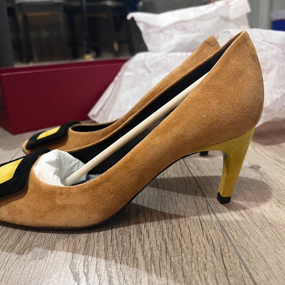 authentic roger vivier 35 belle de nuit Volpe/nero/limon color matching - Picture 6 of 11